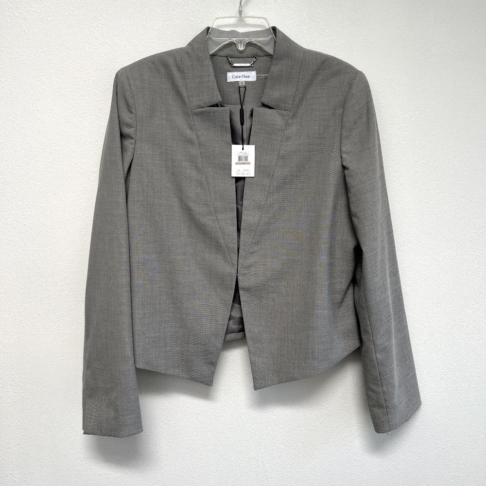 *NWT Calvin Klein Asymmetrical Open Front Blazer